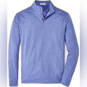Peter Millar Crown Sport Perth Melange Carts Quarter Zip Pullover Navy Small NWT